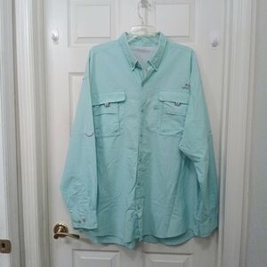 Columbia PFG Long Sleeve Shirt Size 3X -4X Misty Jade